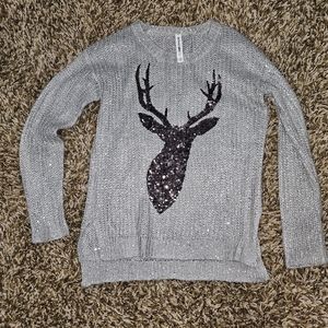 Bethany Mota sparkle sweater with sequin deer,  size M